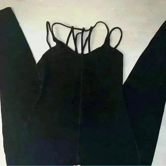 Forever21 Black Athletic knit jumpsuit size large - Picture 8 of 10